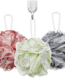 Badeball 50g aus PE, 3 Stück-Pack Bunte Ausführung zum Aufschäumen | Schnell Aufschäumend, Entfernt Unreinheiten, im Bad Sowie in Dusche, für Familien, für Herren