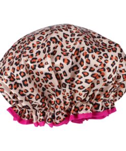 VALICLUD Duschhaube Mit Leopardenmuster Wiederverwendbare Haarbadekappe Elastische Duschkappe Für Langes Haar Badezubehör Für Erwachsene