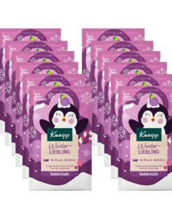 Kneipp Badekristalle Winterliebling - Badesalz mit Bio Pflaumenextrakt & Bio Babassuöl - vegan - 12 x 60g