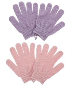 Healvian Peelinghandschuhe Badehandschuhe Effektive Schmutzentfernung 2 Paar aus Polyester und Tiefes Hautpeeling für Männer und Frauen für Dusche und Spa Anwendung