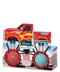 Kneipp naturkind Turbo-Truck Sprudelbad - Badebombe mit Johannisbeerduft - Actiongeladener Badespass für Kinder ab 3 Jahren - 100g