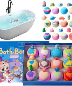 Badebälle für Kids 12 Stück Sanft Erfrischend Regenbogen Bunt | Badeball-Geschenke für Kinder, , für die ganze , , und Mädchen