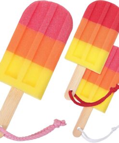 VALICLUD 3 Stück Badeschwamm In Eiscremeform Weicher Körperschwamm aus Hautfreundlichem Material Rückenbürste zum Sanften Peeling für Damen und Herren
