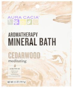 AURA CACIA - Aromatherapy Mineral Bath, Meditating Cedarwood - 6 x 2.5 oz. Packets