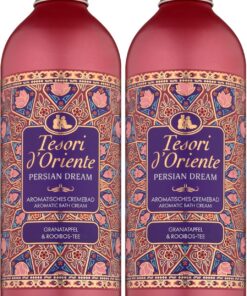 Tesori d'Oriente | Cremebad 'Persian Dream' | Aromatische Körperpflege mit Granatapfel & Rooibos-Tee | Wellness-Rituale für Körper & Sinne | 500 ml (Packung mit 2)