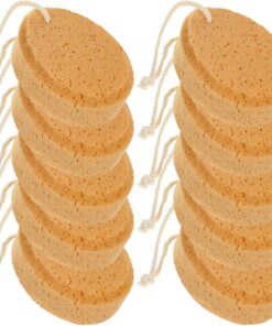 STOBAZA 10 Stück-pack Badeschwämme in Wabenform mit Peeling und Massagefunktion für Kinder und Erwachsene Praktisches Aufhängeseil Inklusive