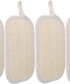 Healvian 4stücke Natur-luffaschwamm für Körperpeeling Waschbar mit Elastischem Band Luffa-körperpeeling für Damen und Herren Spa-luffa-peeling für Gesicht und Rücken Luffa-scheuerschwamm