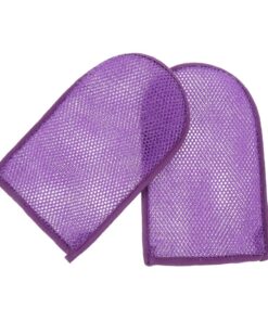 VALICLUD 2 Stück Violette Peelinghandschuhe aus Nylon Tragbar für Tiefenreinigung Geeignet zum Baden und Duschzubehör für Effektives Körperpeeling