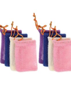 OUNONA Seifenbeutel Strapazierfähig mit Kordelzug Schnelltrocknend 8 Stück-pack aus Nylon und Schaumig für Gebrauch zu Hause im Badezimmer