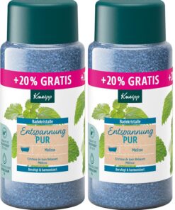 Kneipp Badekristalle Entspannung Pur -Sondergröße- mit naturreinem Tiefensalz der Saline Luisenhall und ätherischem Öl der indischen Melisse und Extrakt der Zitronenmelisse, limitierte Edition, 720g