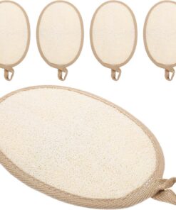 OUNONA 5stücke Luffaschwämme für Körperreinigung Duschschwämme und Peelingschwämme aus Natürlichem Material Ovale Form für Gesicht und Bad