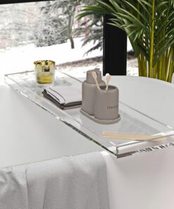 Lucite Badewannenablage aus transparentem Acryl, 82 cm lang